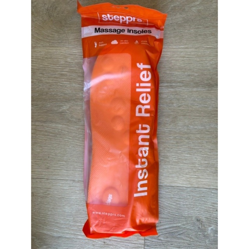 Stepprs Massage Insoles Orange Arch Support Shoe Inserts Mens 10 Womens 11